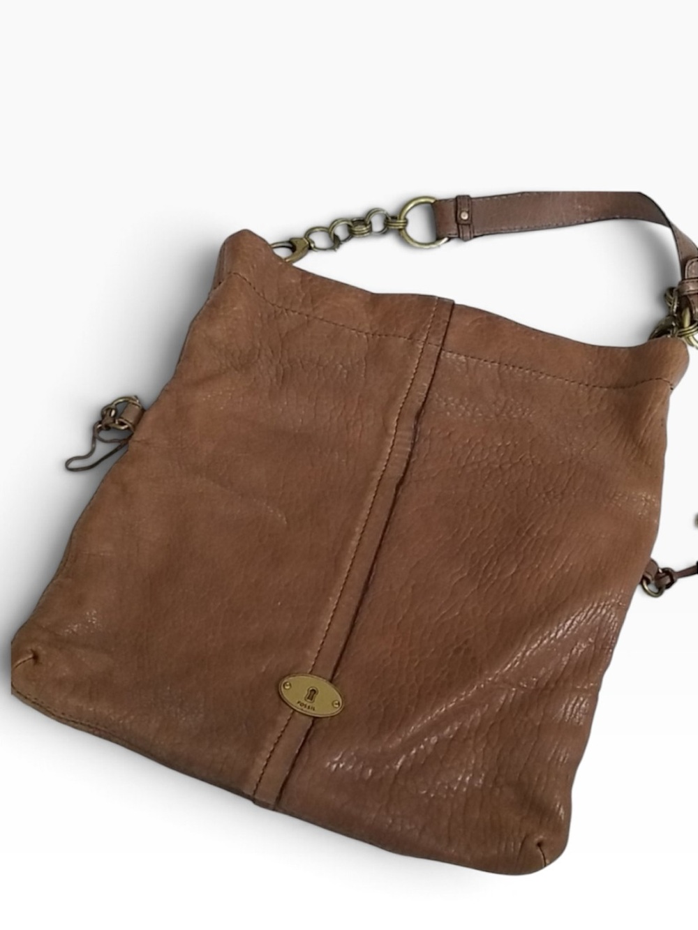 RARE Fossil Hobo Y2K Collectible Textured Leather Tote Bag